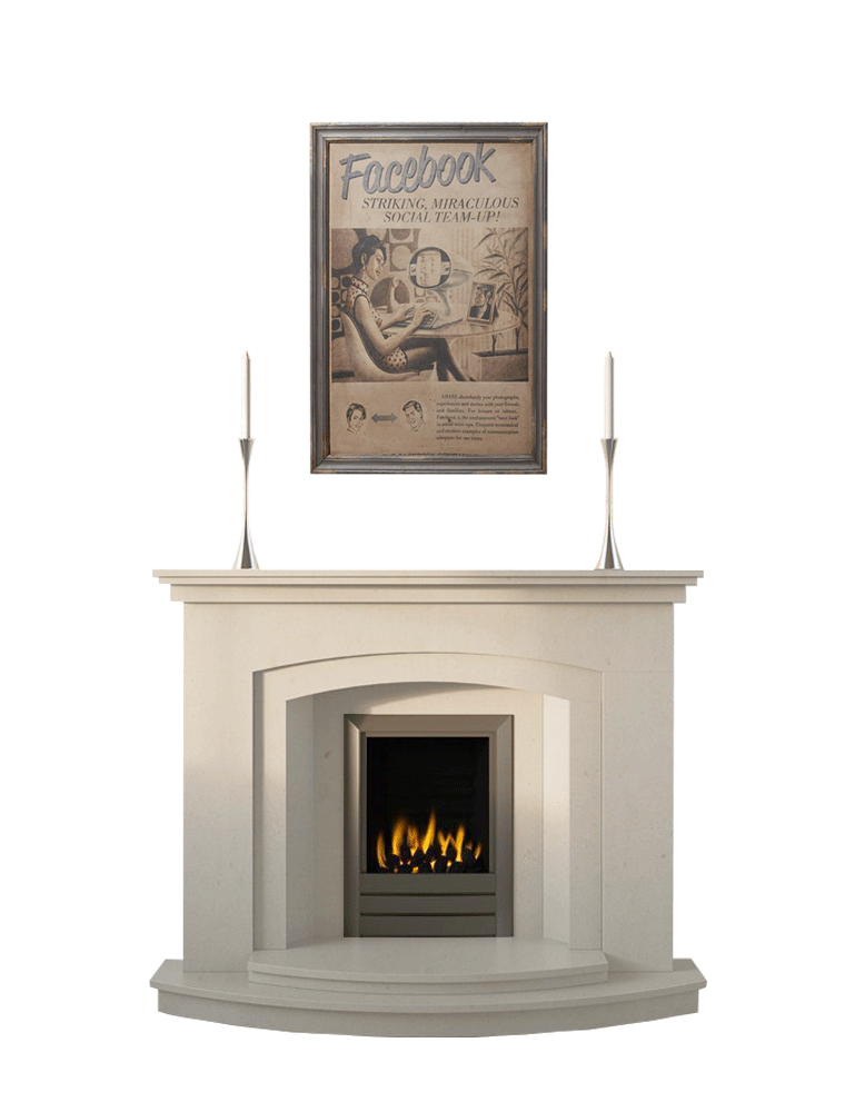 Modern Marble fireplace model poniente caliza capri stone Contemporary style